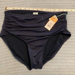 Kona Sol Navy Blue High Coverage High Waist NWT Bathing suit swim bottoms